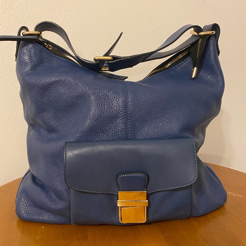 A.BELLUCCII Blue Leather Shoulder Bag